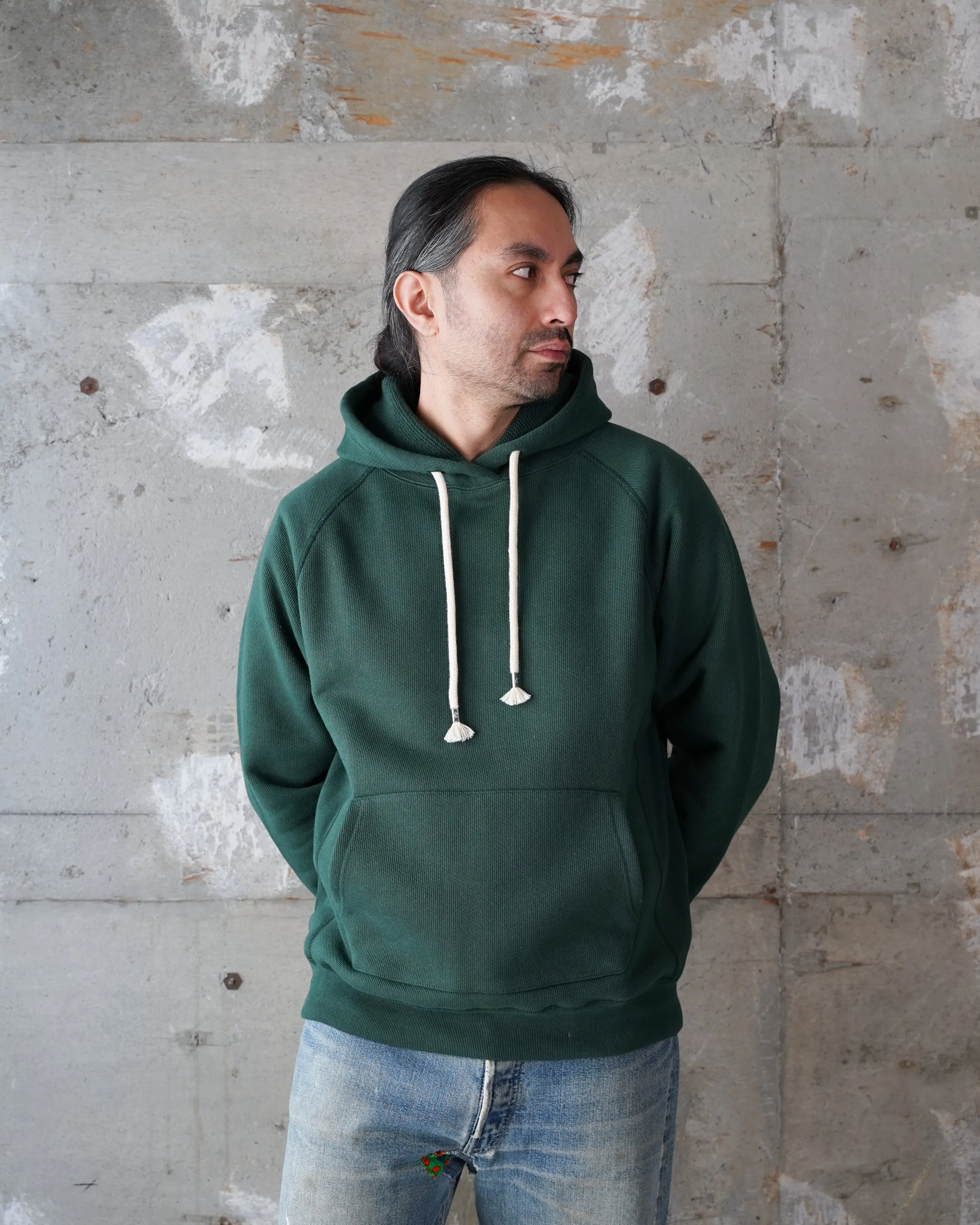 Pullover Hoodie - 876gsm Double Heavyweight French Terry - Green