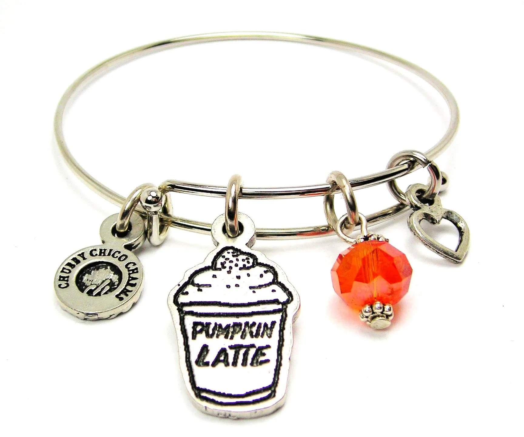 Pumpkin Spice Latte Pumpkin Latte Charm Bangle Bracelet