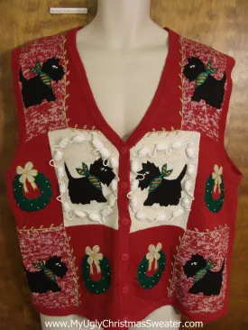 Puppy Dogs and Wreaths Ugliest Christmas Sweater Vest