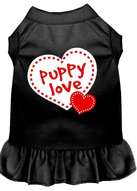 Puppy Love Screen Print Dress Black 4x (22)