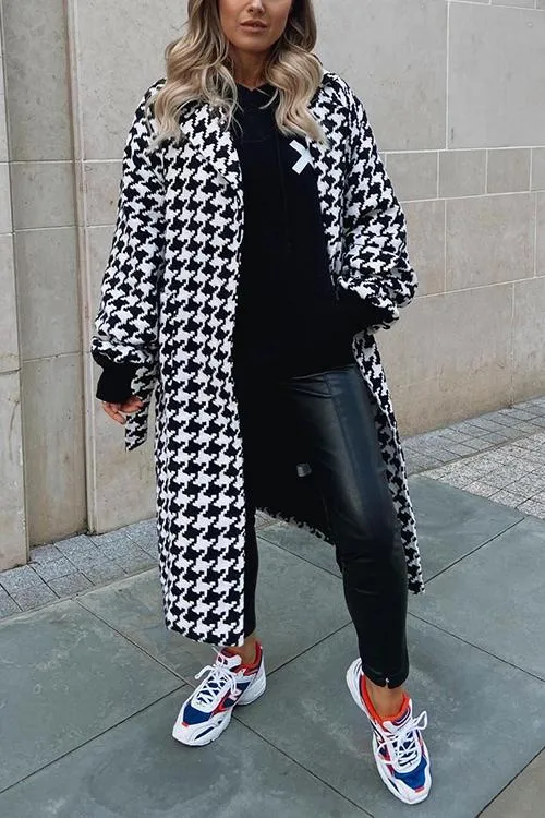 Purpdrank - Houndstooth Lapel Woolen Coat