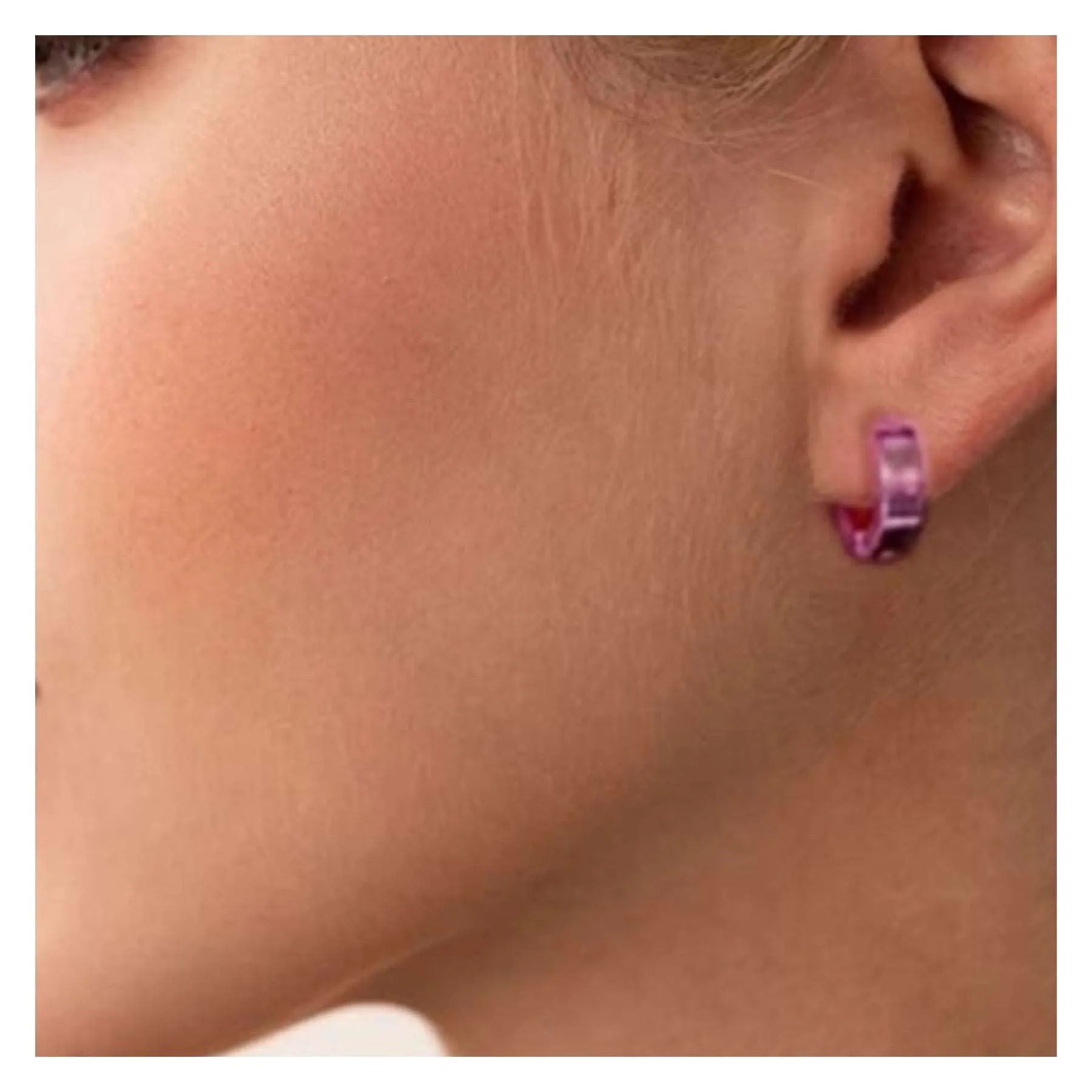 Purple Huggie Hoop Earrings