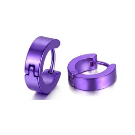 Purple Huggie Hoop Earrings