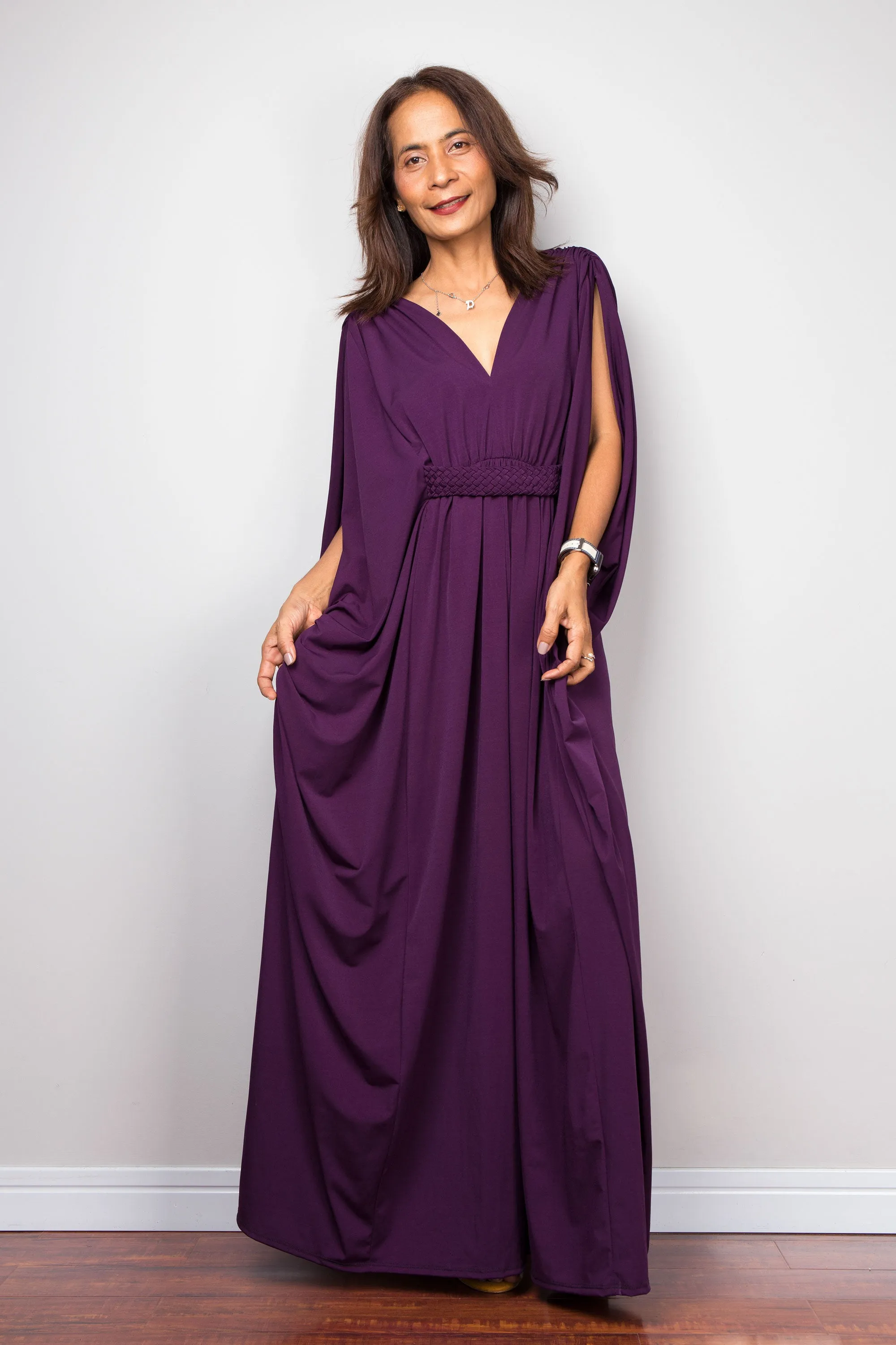 Purple kaftan maxi dress