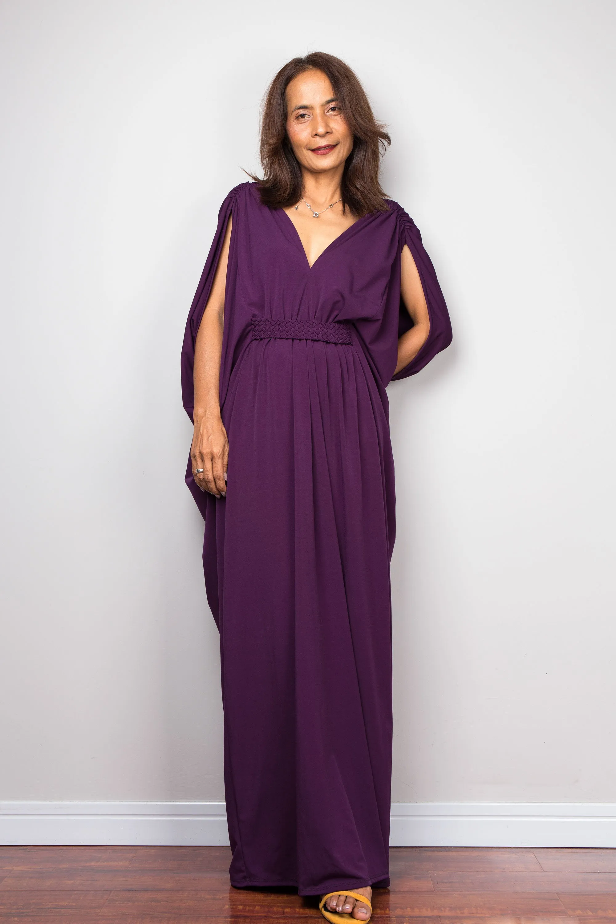 Purple kaftan maxi dress