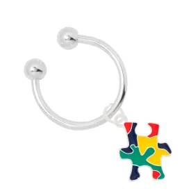 Puzzle Piece Autism Awareness Horseshoe Key Chains