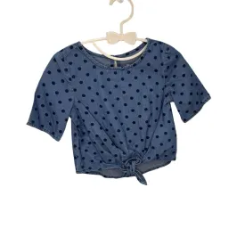 Qrt Sleeve Jean Top / Polka Dots