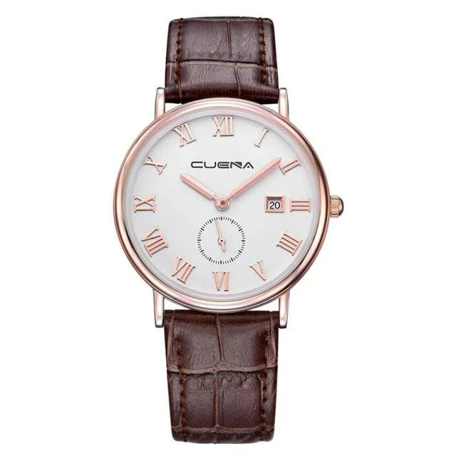 Quartz Faux Leather Men Wrist Watch