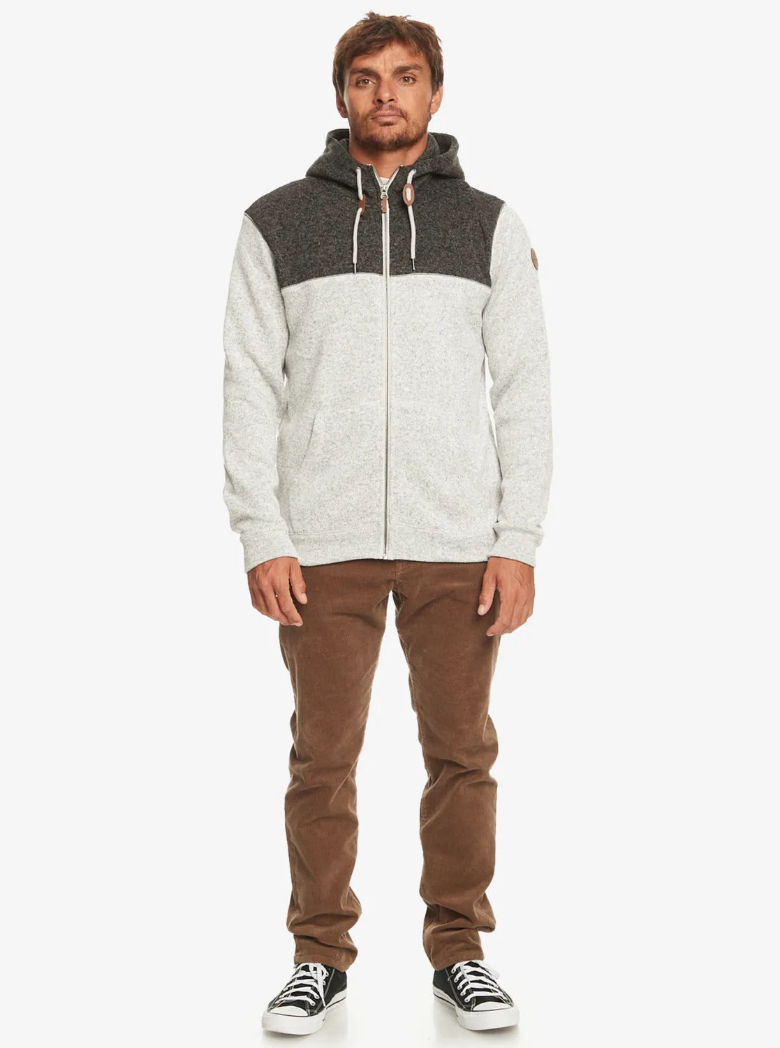 Quiksilver Keller Zip Sweatshirt-Light Grey Heather