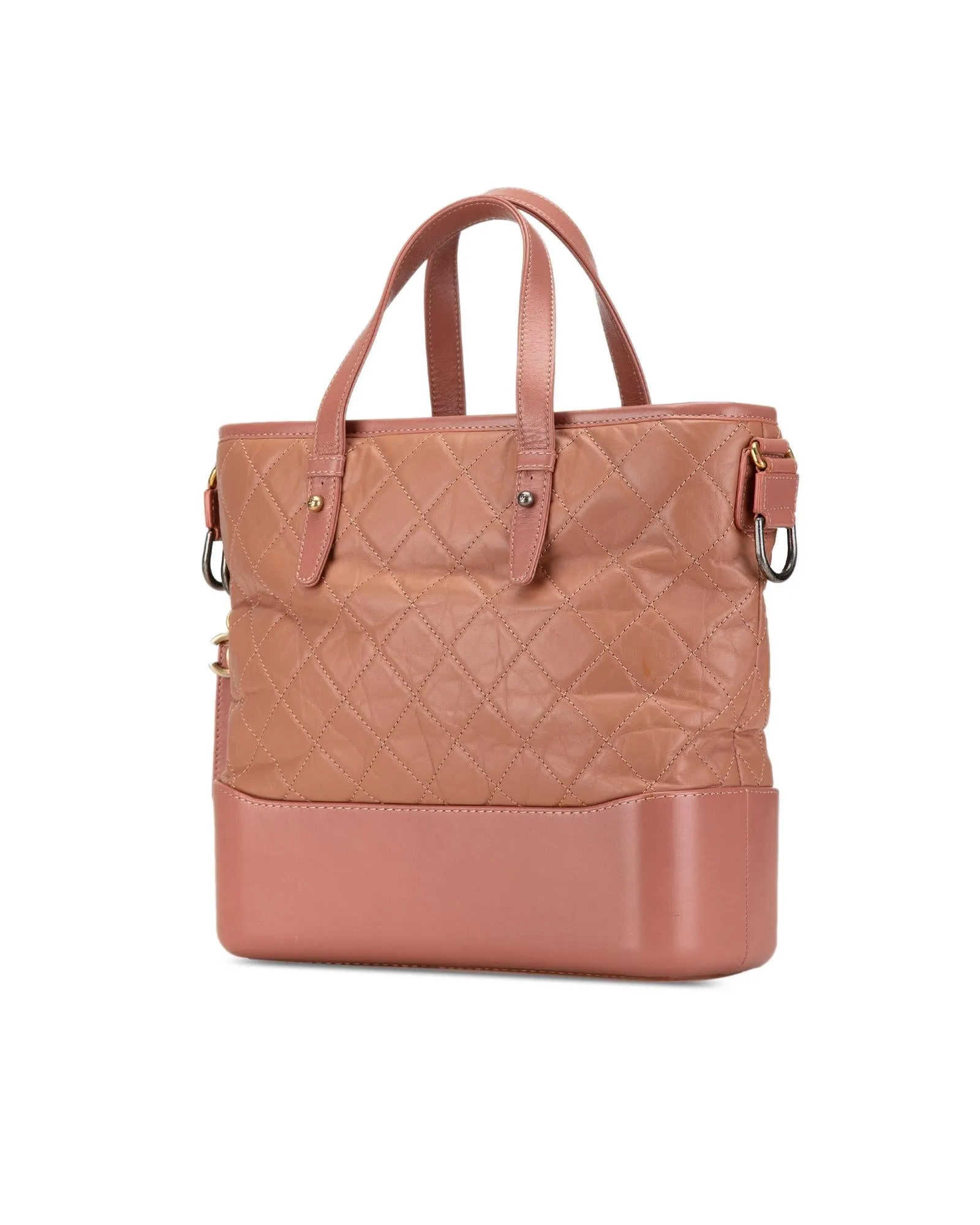 Quilted Calfskin Shopping Satchel with Chain Strap