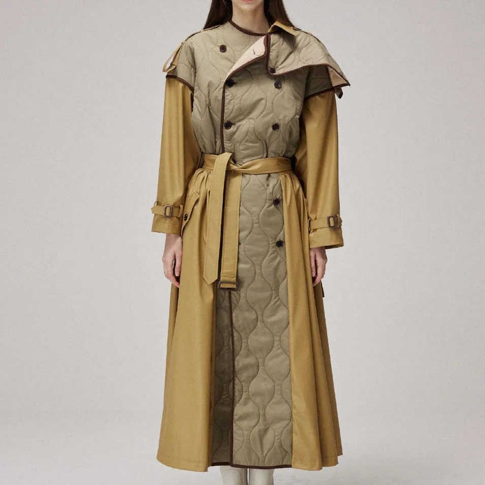 Quilting signature trench coat