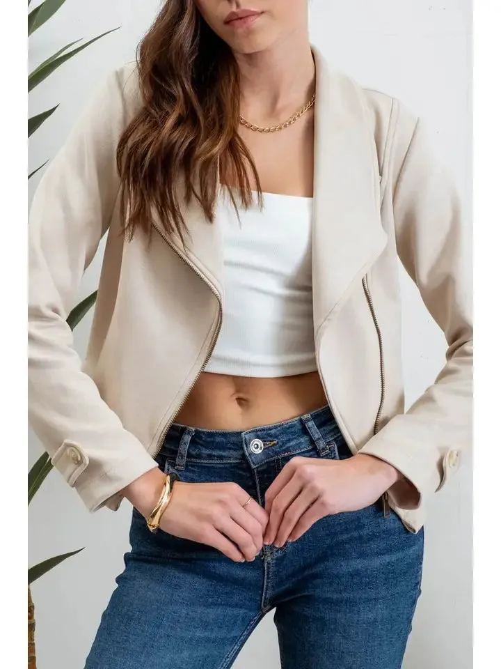 Quinn Suede Moto Jacket