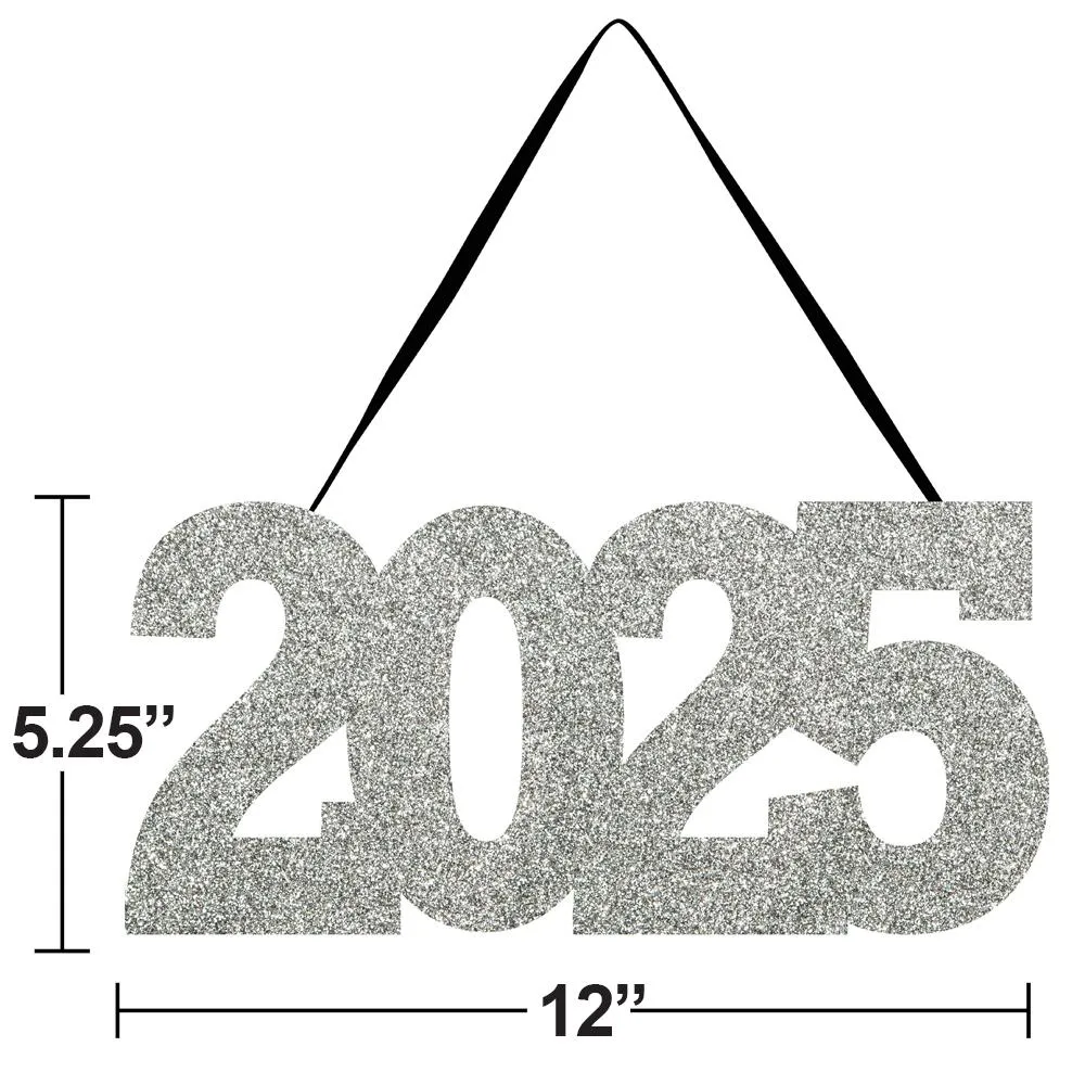 "2025" Glitter Hanging Sign