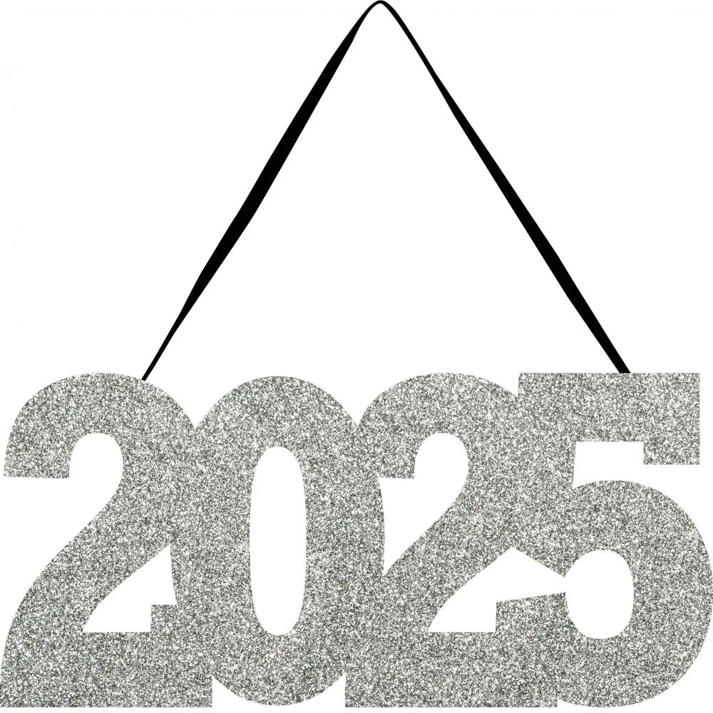 "2025" Glitter Hanging Sign