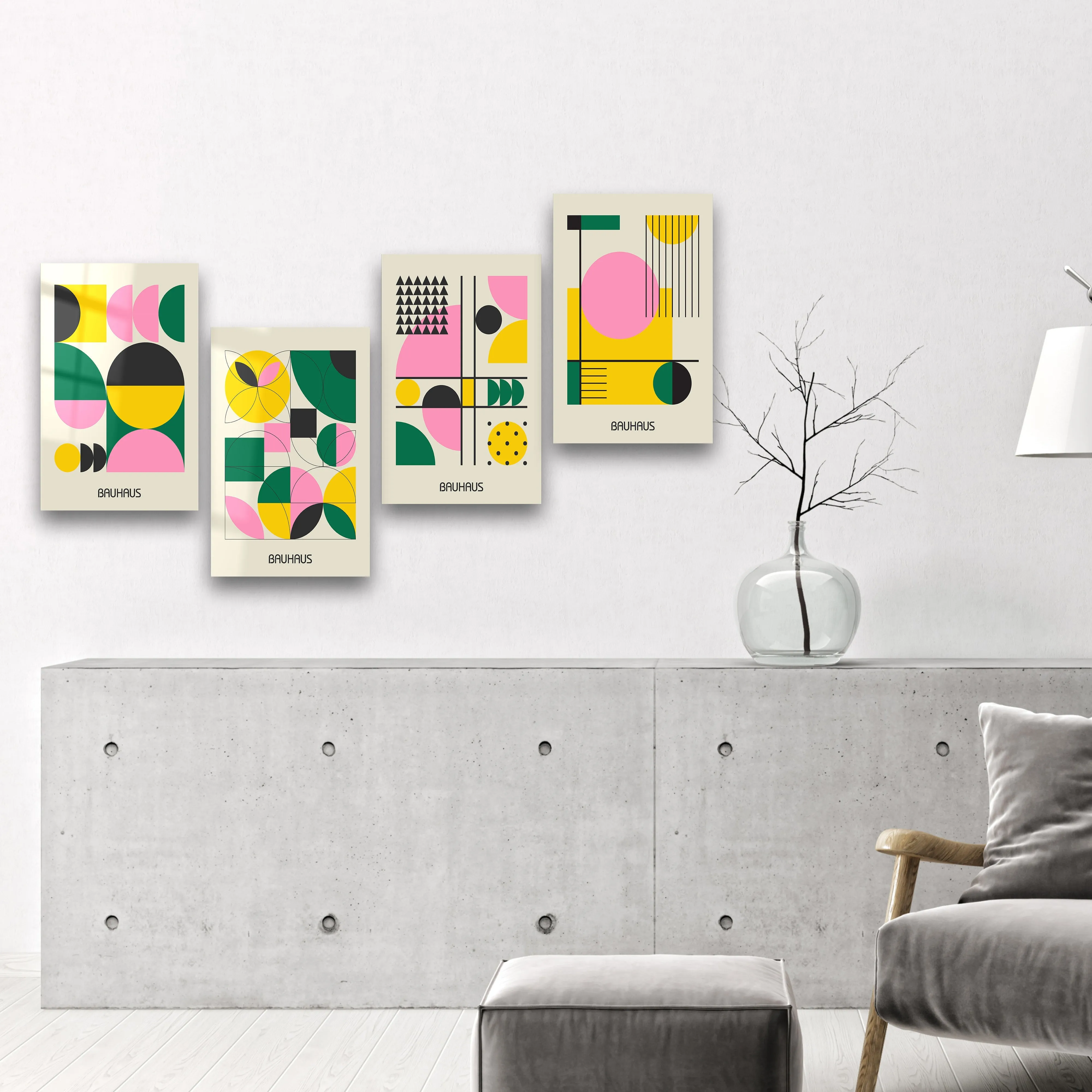 ."Bauhaus 2 Quadro". Contemporary Gallery Collection Glass Wall Art