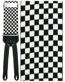 "Bergamo" Black Checkered Suspenders