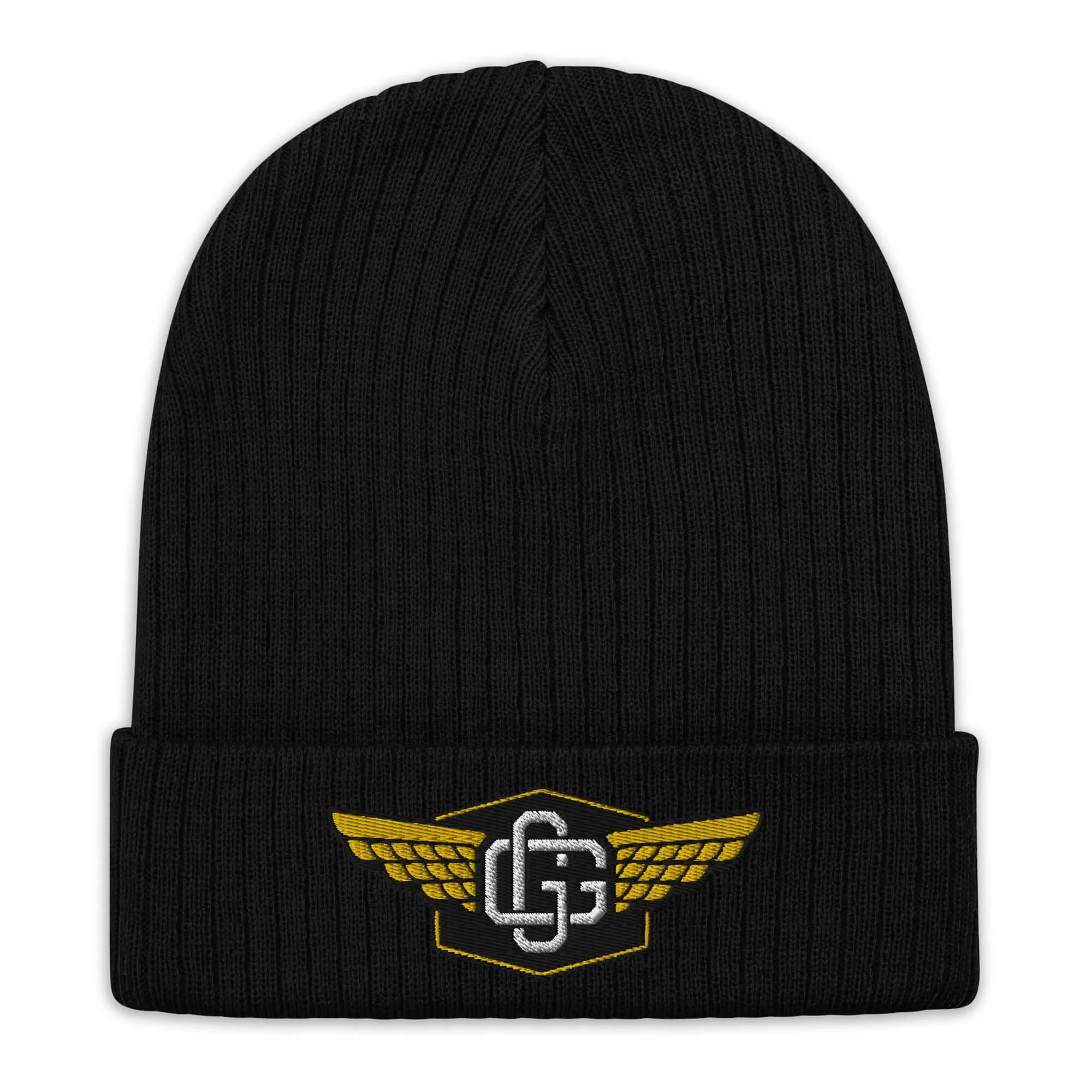 "Gold Wingz" Ribbed knit beanie (Color options available)