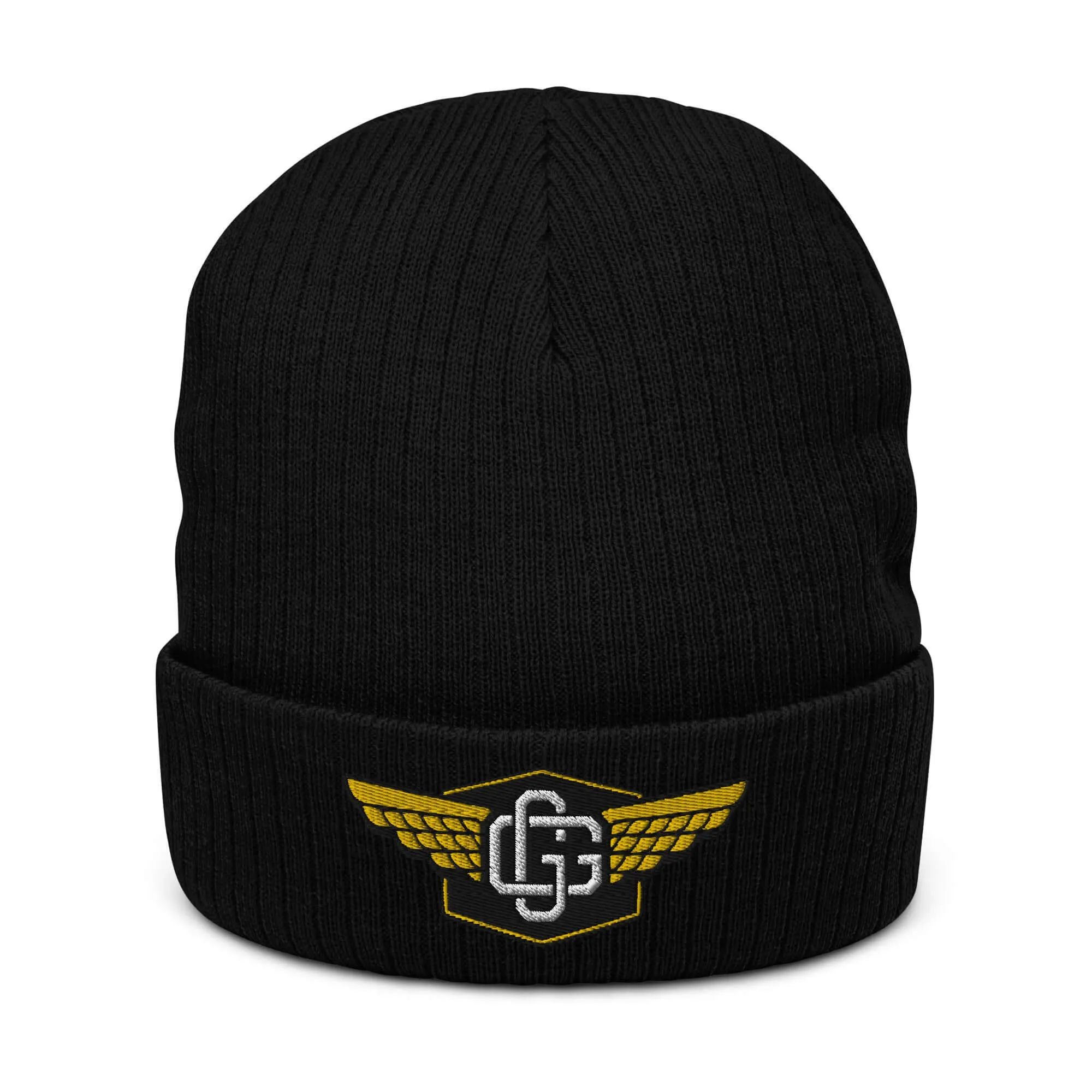 "Gold Wingz" Ribbed knit beanie (Color options available)