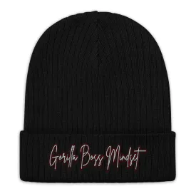 "Gorilla Boss Mindset" Ribbed knit beanie (Color options available)