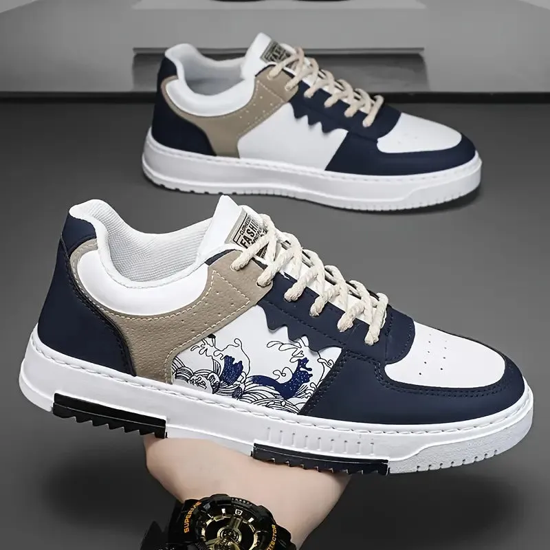 "Men's Casual Low Top Sneakers – Fashionable Athletic Shoes with TPU Sole & Fabric Lining"