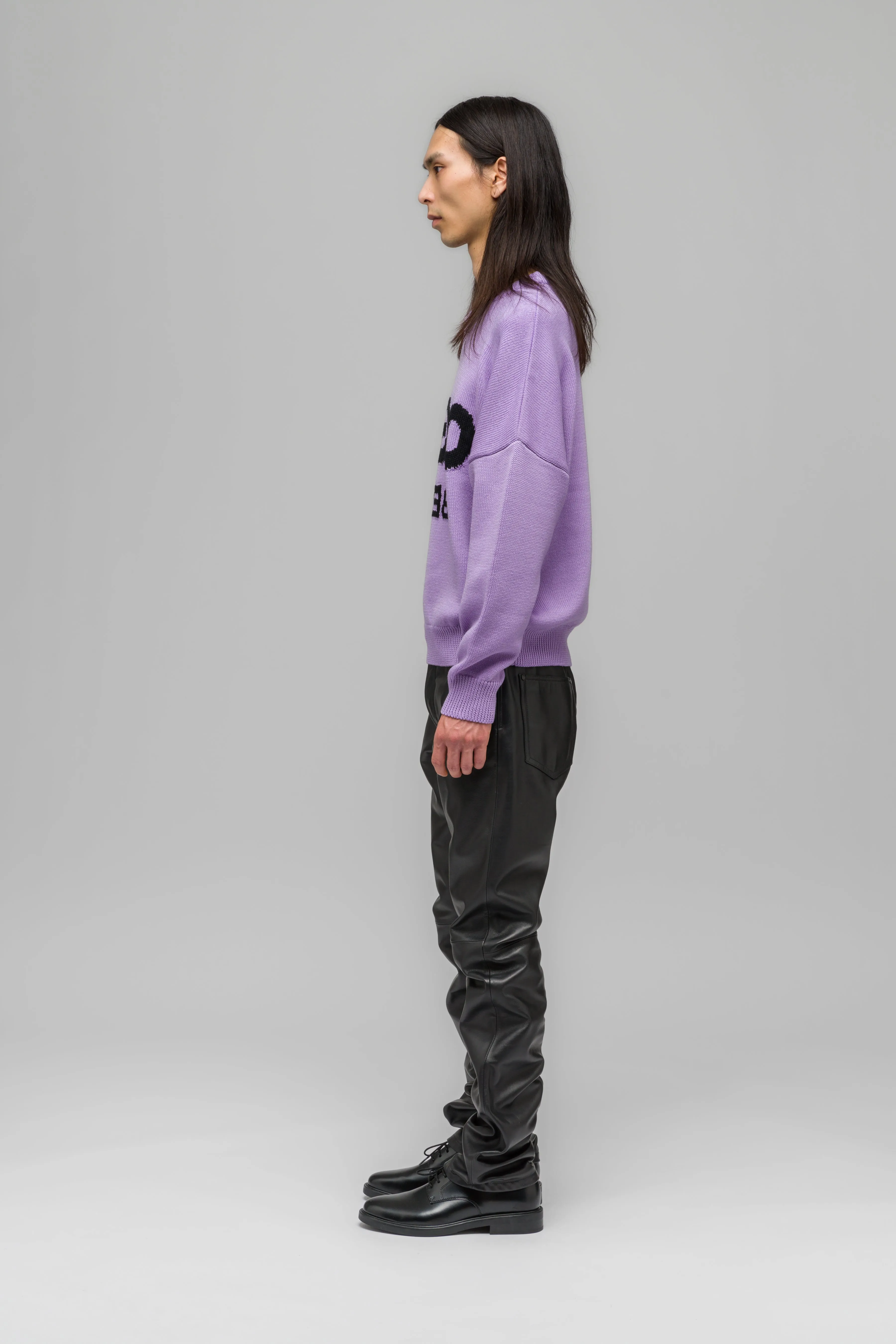 "SELFIE" SWEATER WASHED LILAC