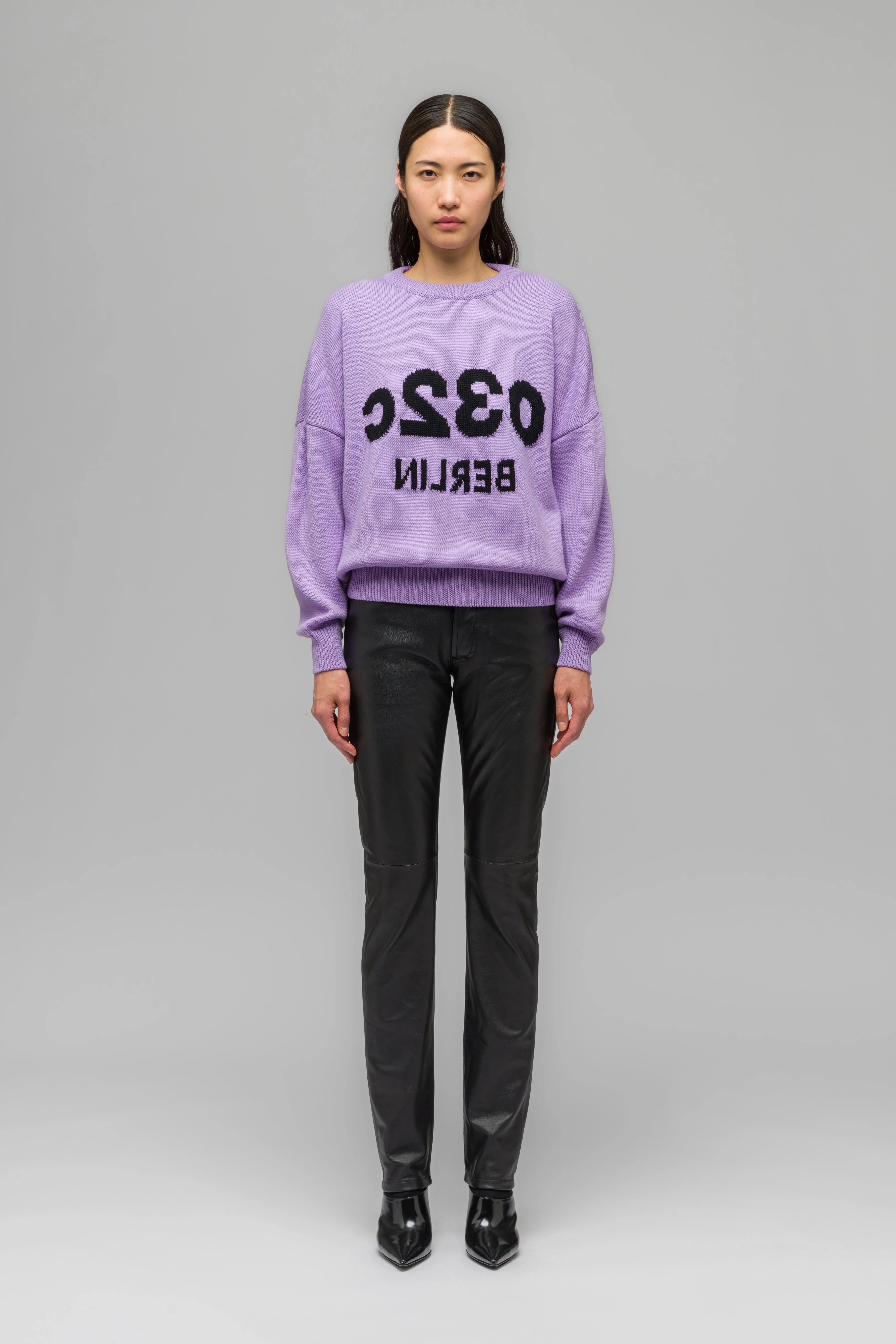 "SELFIE" SWEATER WASHED LILAC