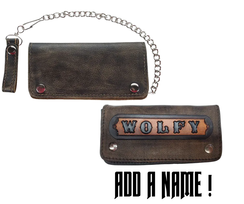 "The Lone Wolf" Brown Chain Wallet