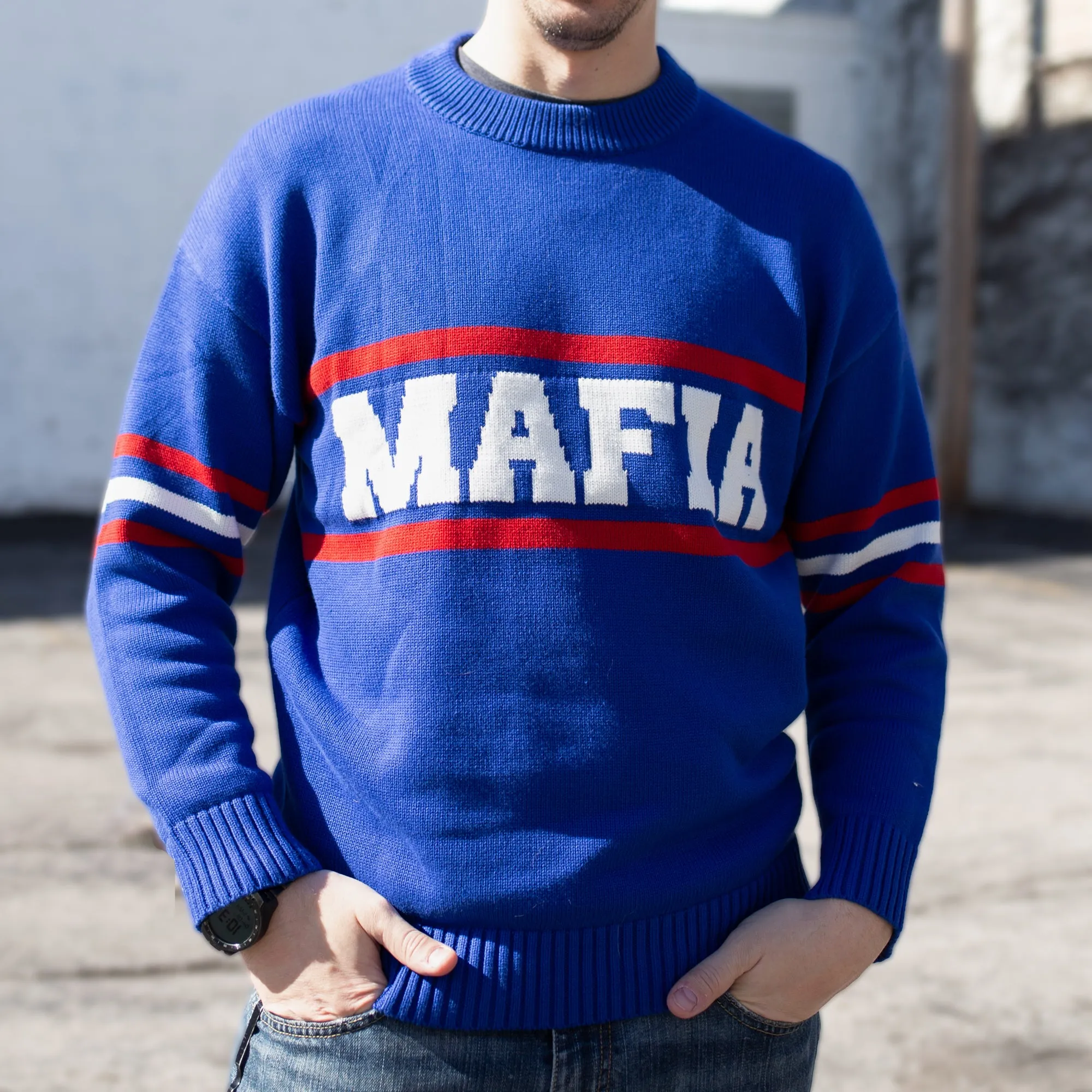 "The Marv" Retro Mafia Knit Sweater