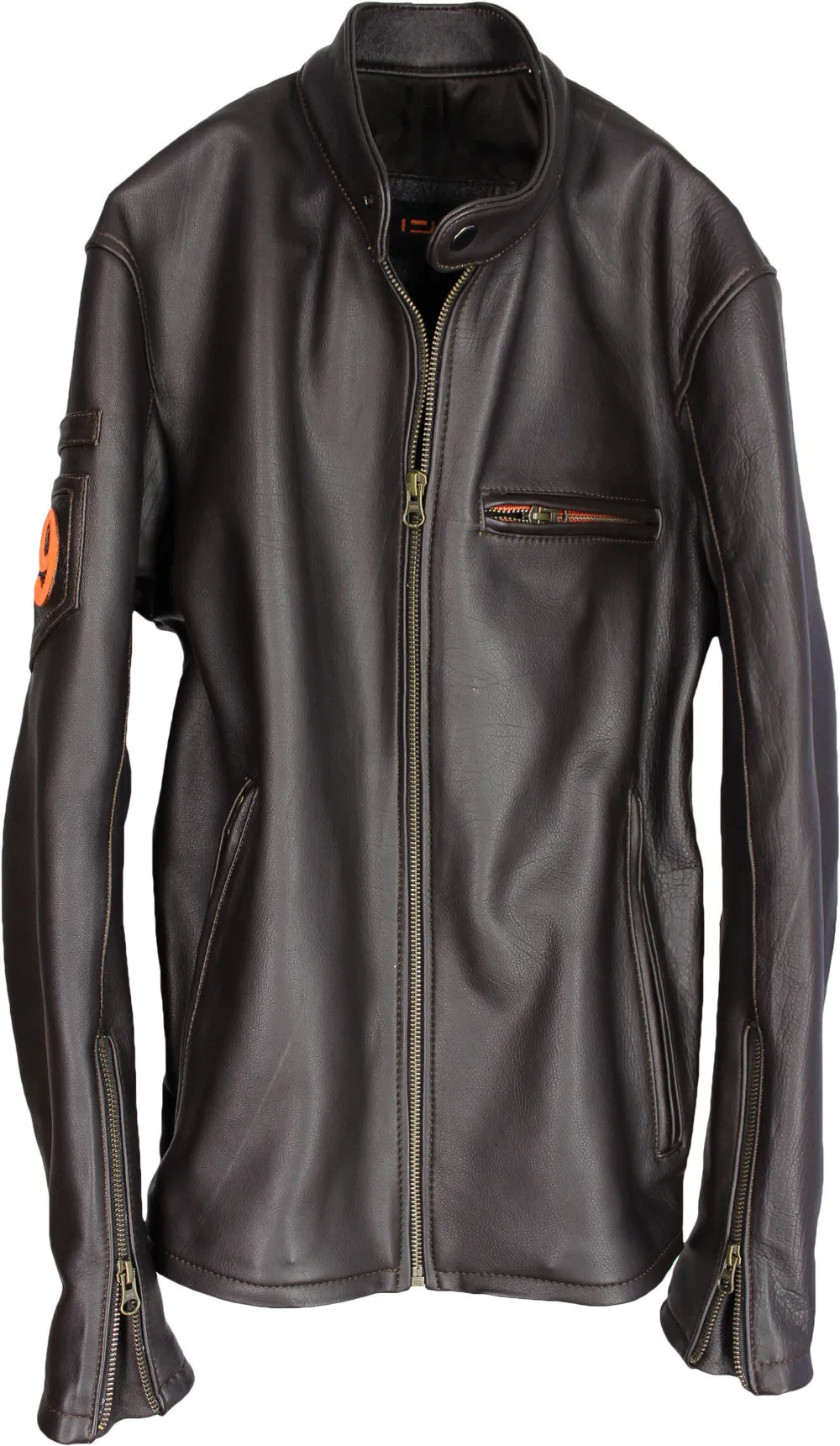 R79 LIMITED Leather Jacket Lambskin Distressed Brown Vintage Fit - Cafe Racer