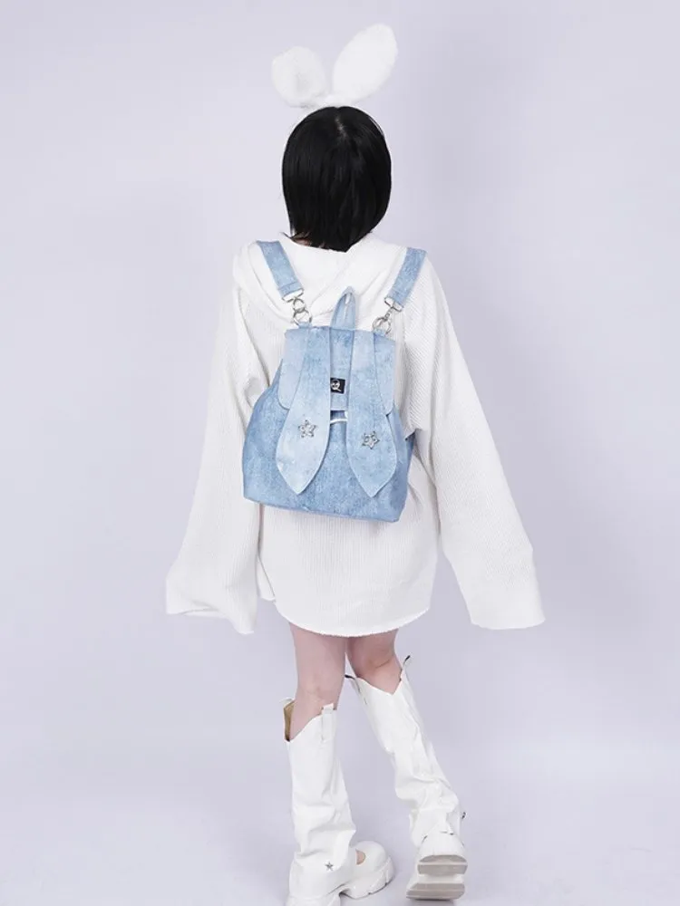 Rabbit design denim backpack【s0000001035】