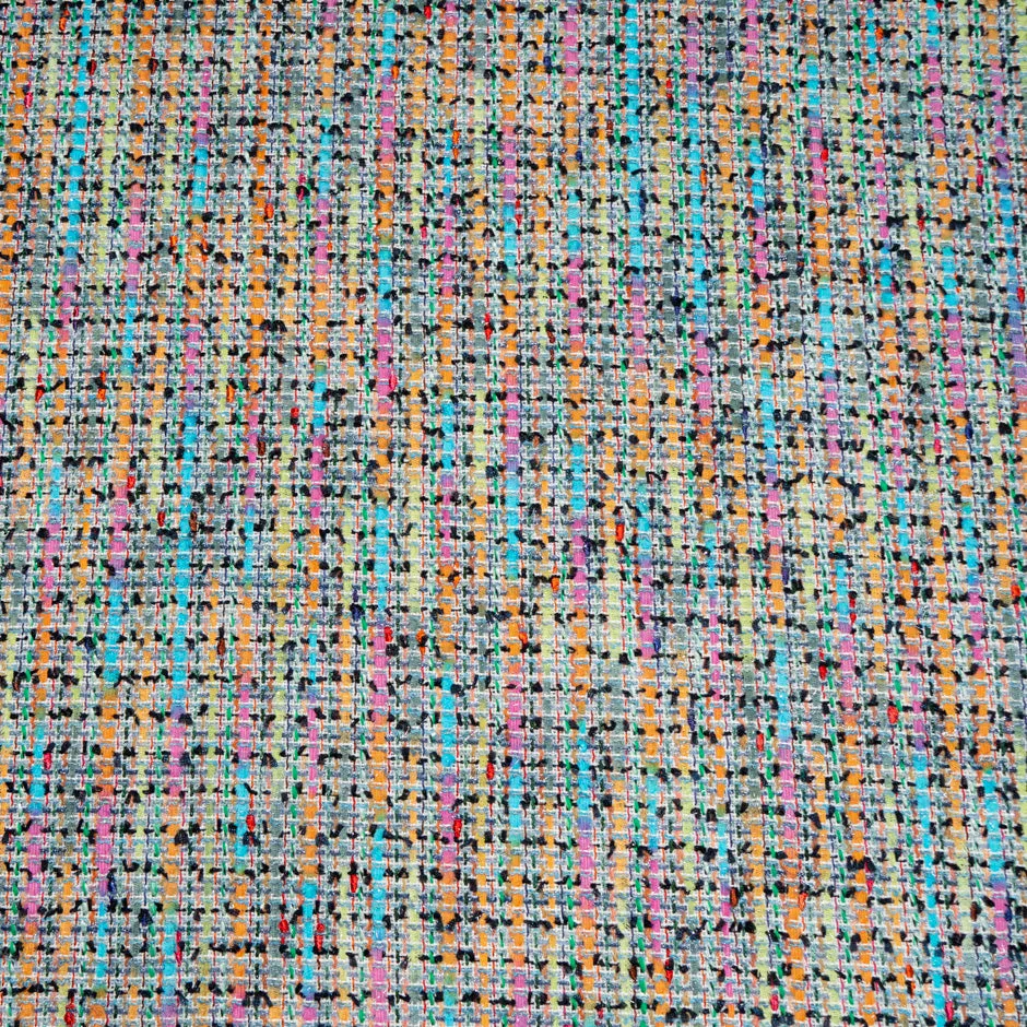 Rainbow Coloured Metallic Bouclé