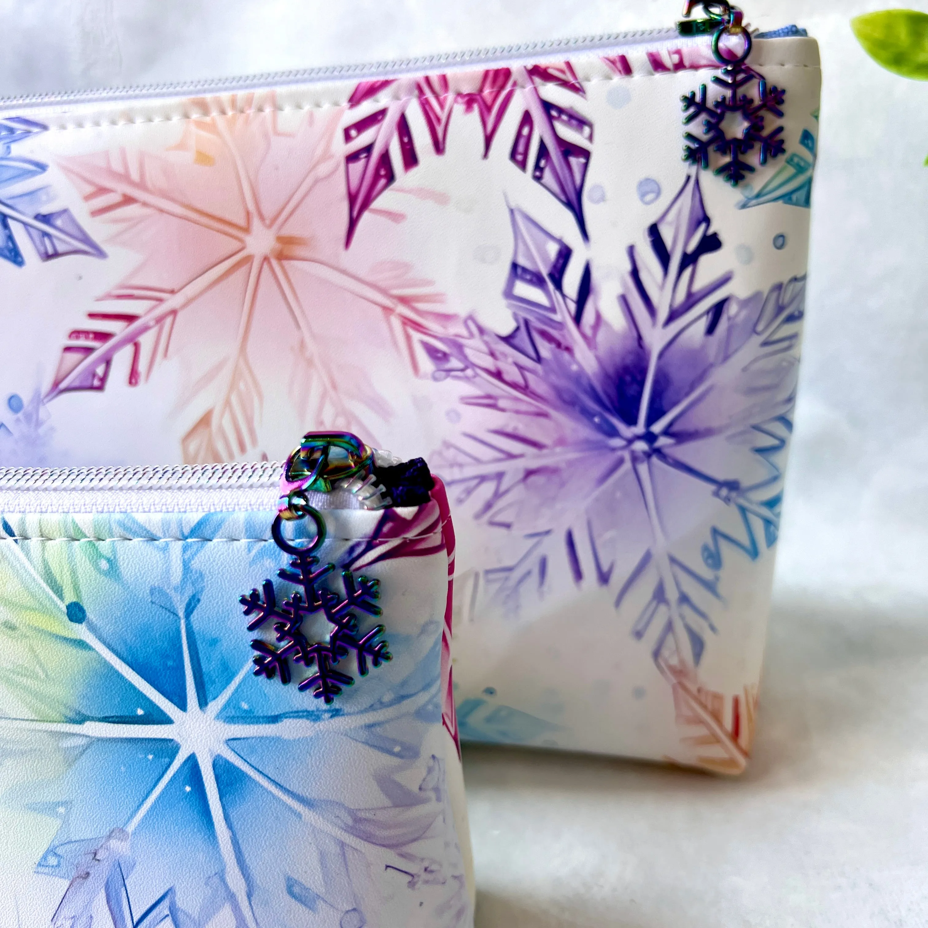 Rainbow Snowflake Zipper Pouch