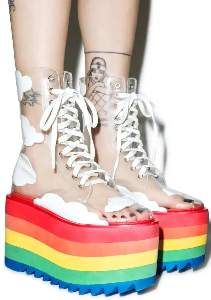 Rainbow Thick Bottom Fashion Boots