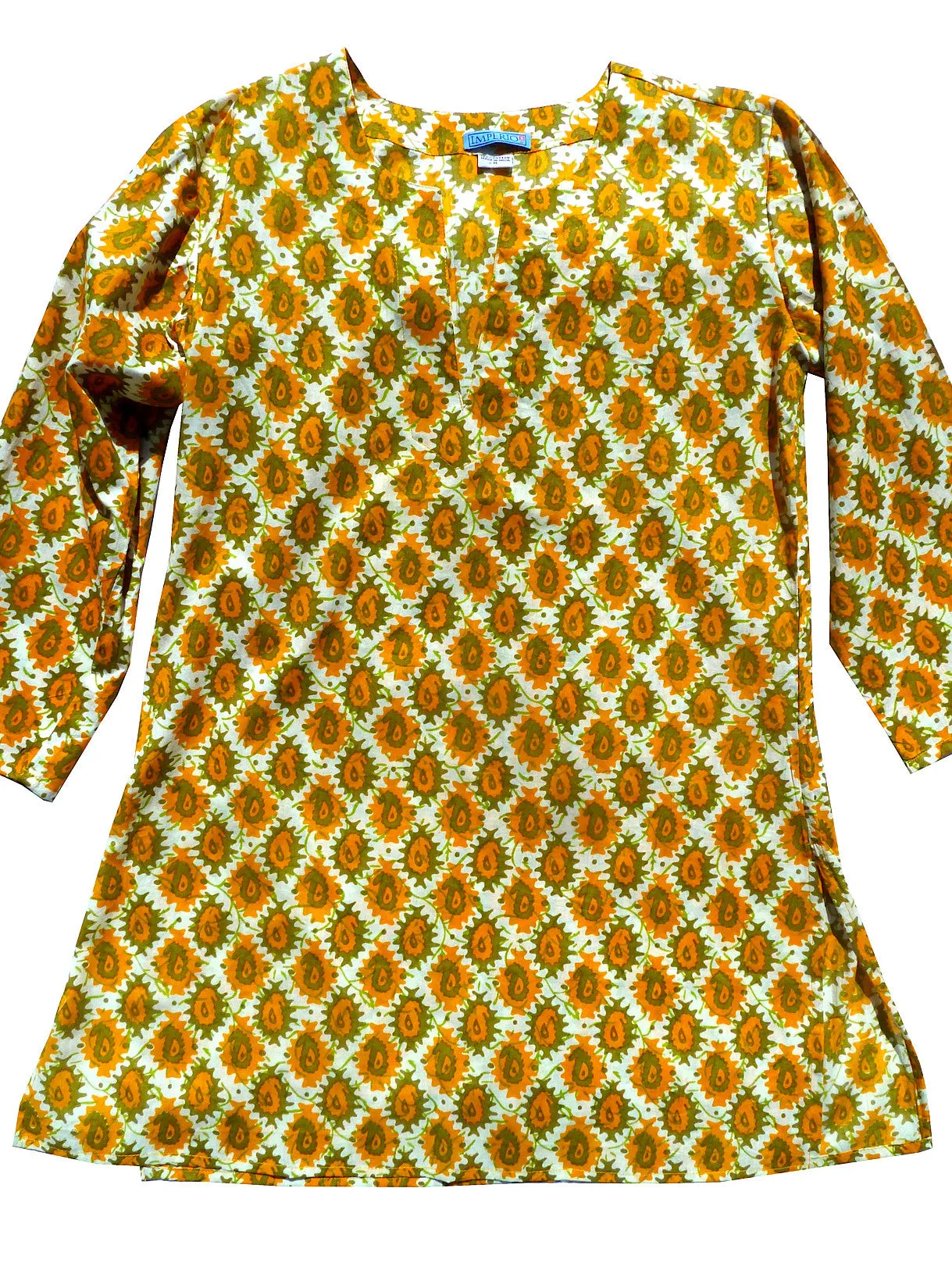 Raja Cotton Tunic Yellow Green Paisley