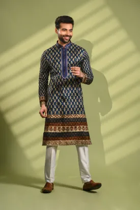 Rama Wedding Kurta Paijama Set in Sequence Work