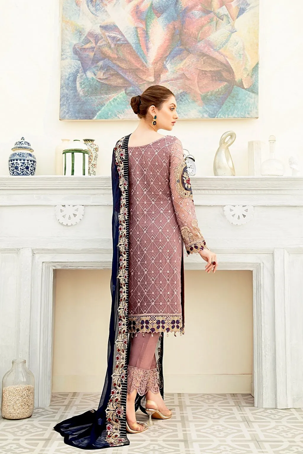 Ramsha Chevron Chiffon Collection 2020 – F-1902