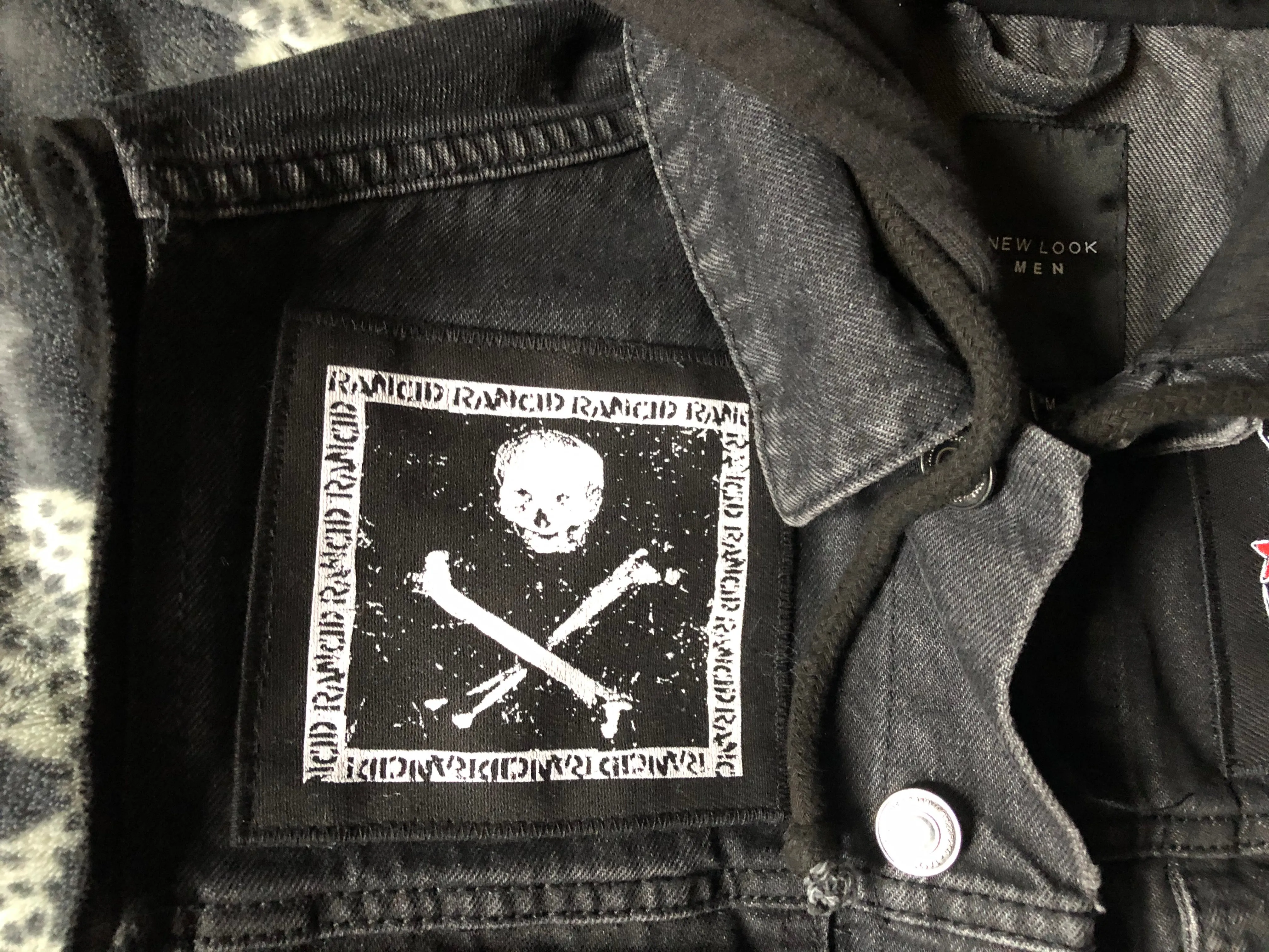 Rancid Punx Hooligans Punk Rock Denim Cut-Off Hooded Battle Jacket