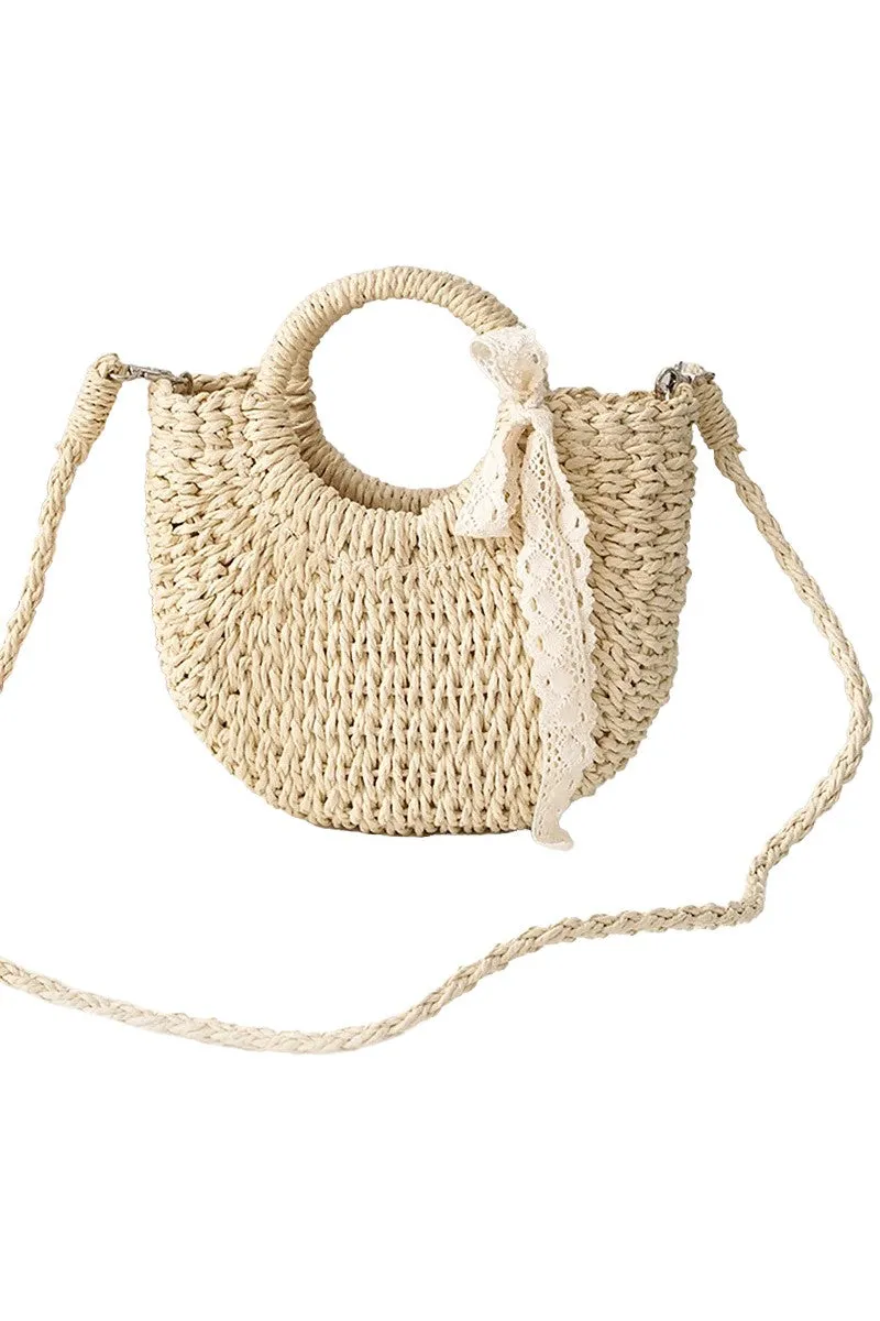 Rattan Crossbody Clutch Bag