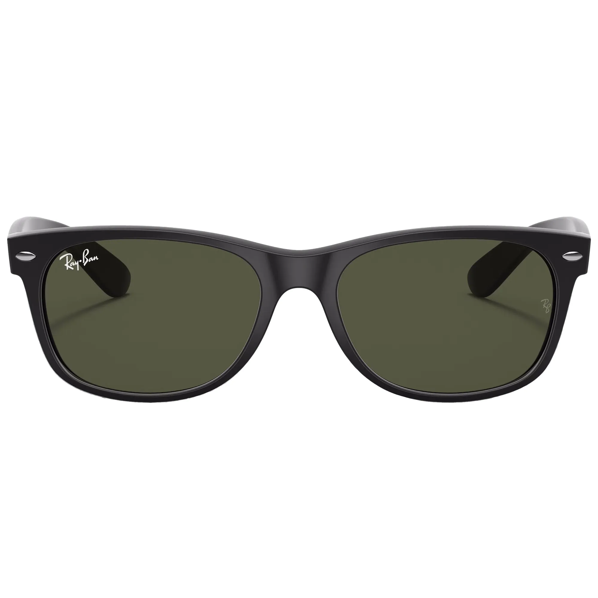 Ray-Ban New Wayfarer Classic Sunglasses - Matte Rubber Black/Green