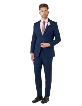 RAY – Navy Blue Pure Linen Tailored Fit Summer Suit