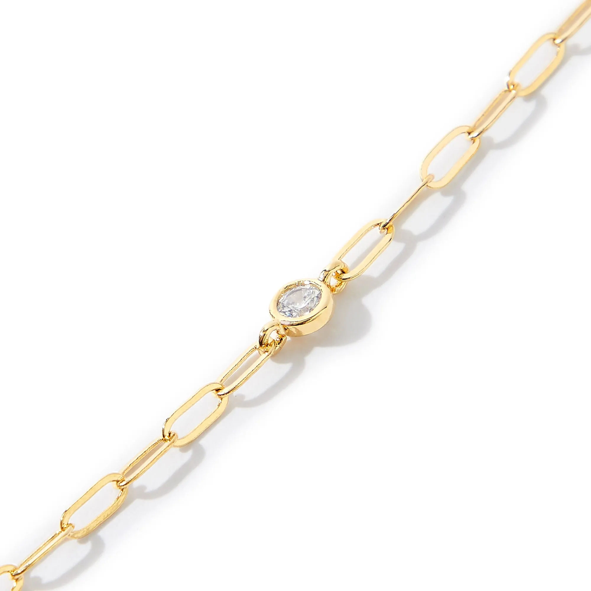 Real Gold Plated Sparkle Station Chain Necklace For Women By Accessorize London