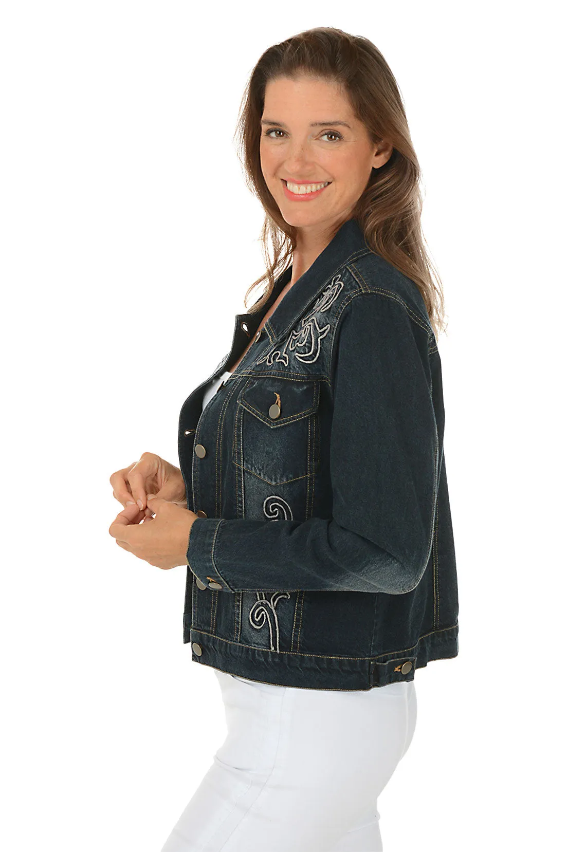 Reba Embroidered Denim Jacket