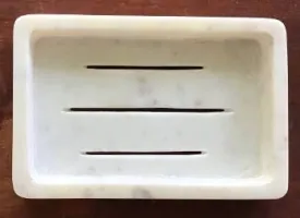 Rectangular White Marble Soap Dish