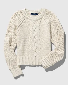 Recycled Cotton Cable Crew Sweater