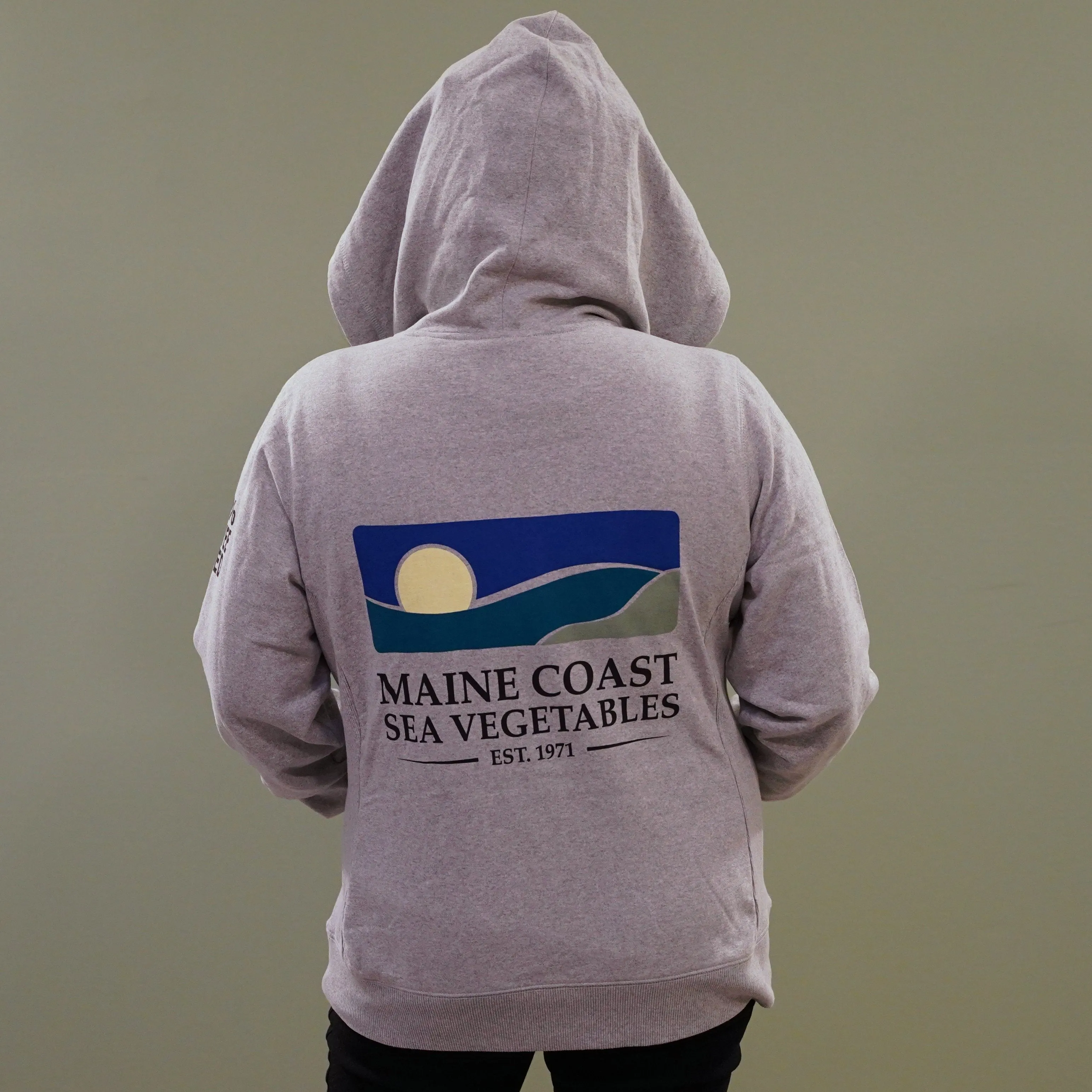 Recycled Full-Zip Hoodie with Maine Coast Sea Vegetable's Logo (Ladies)