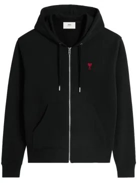 Red Ami de Coeur Zipped Hoodie