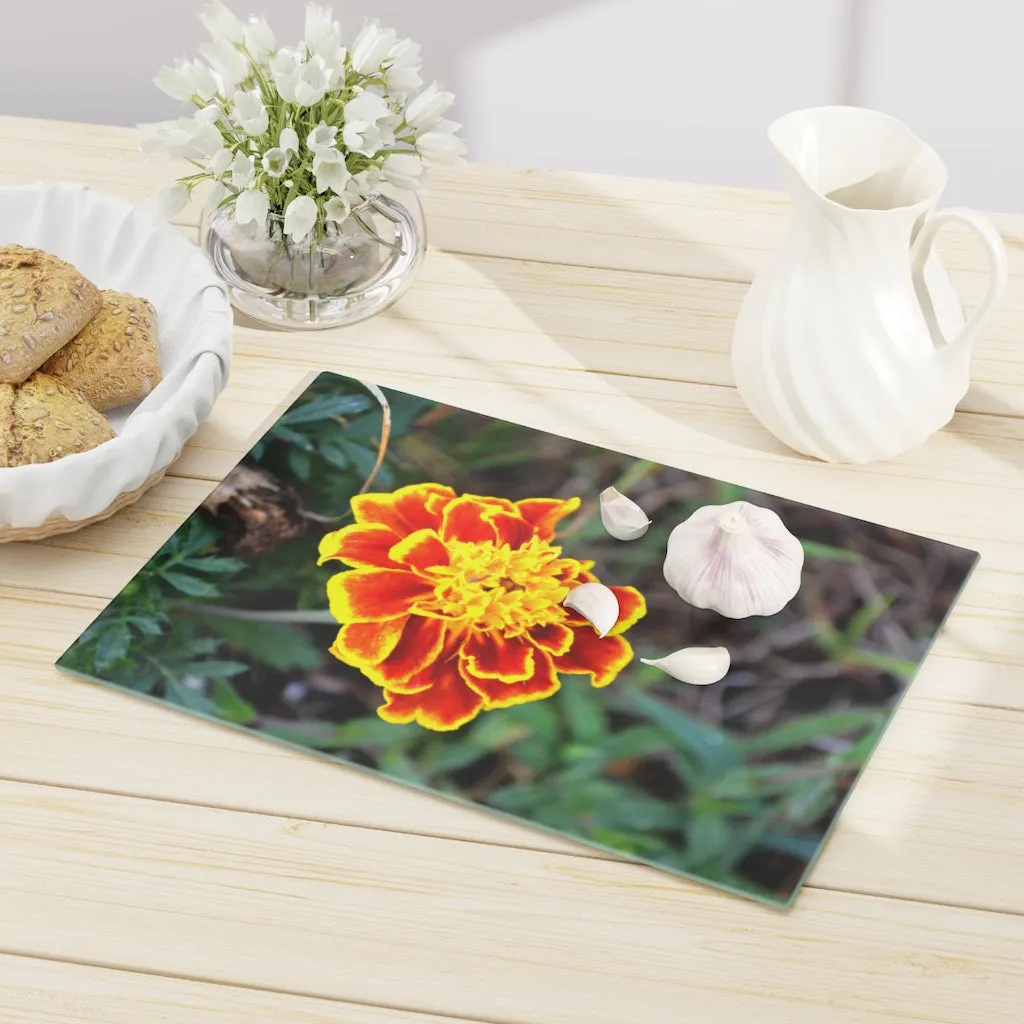 Red and Yellow Flower Cutting Board