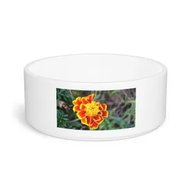 Red and Yellow Flower Pet Bowl