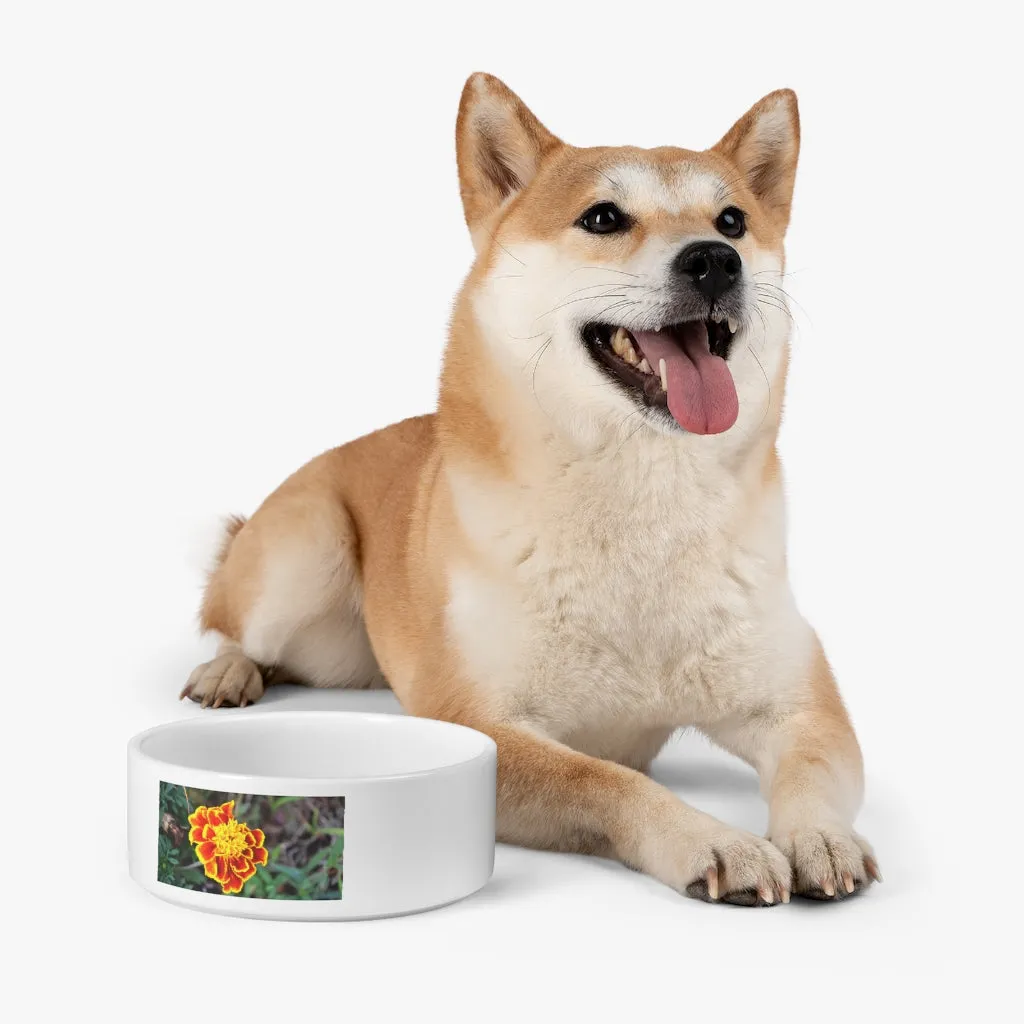 Red and Yellow Flower Pet Bowl