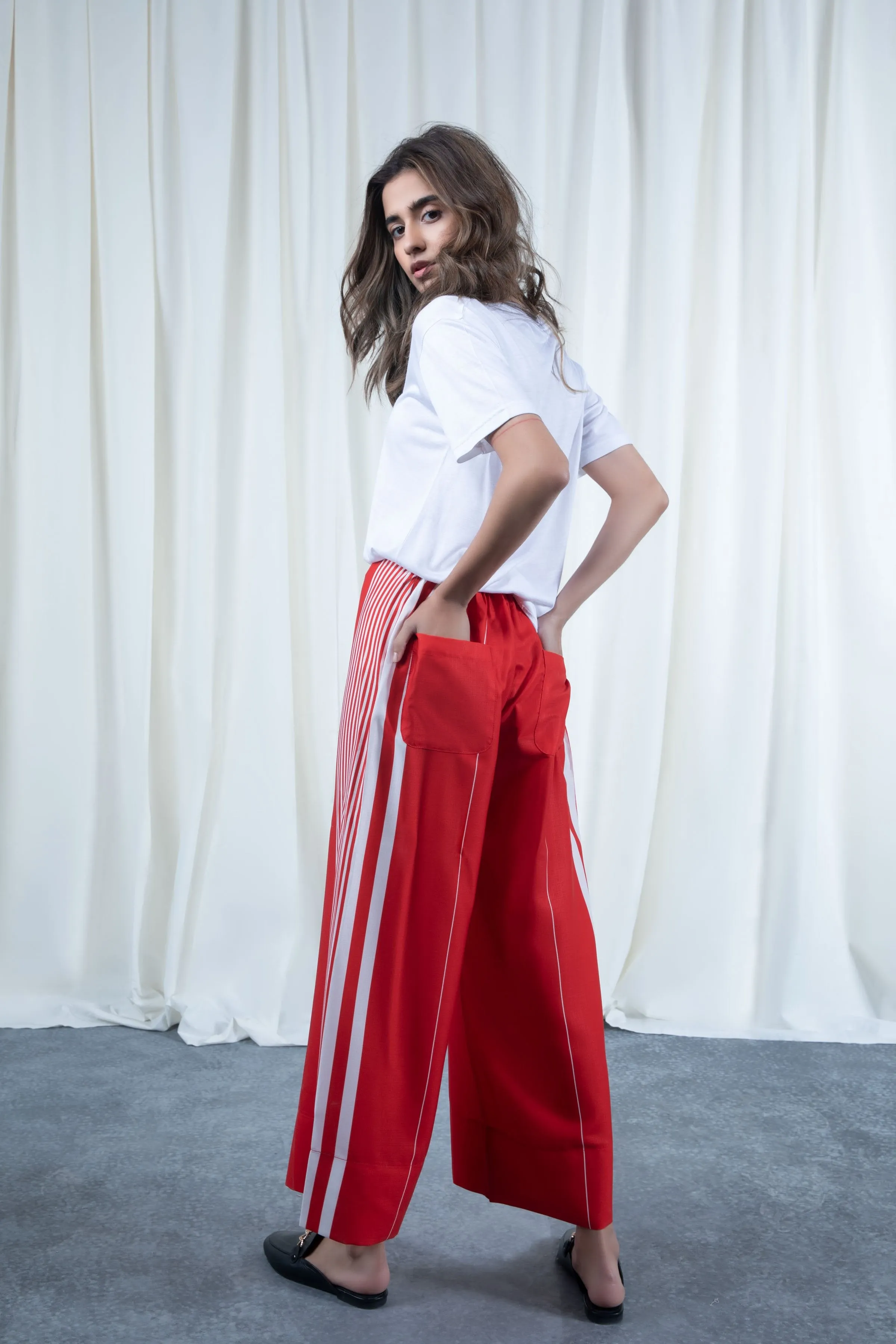 Red Flowy Pants